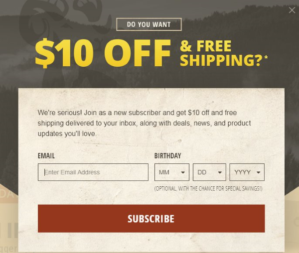 brownells newsletter signup discount