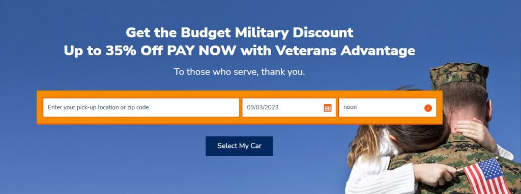 Budget military discount for 2023