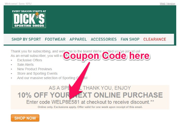 dicks sporting goods coupon code