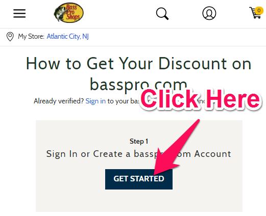 how to redeem the bass pro military discount