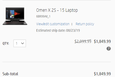 hp laptop non-military price
