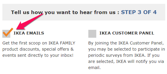 ikea email signup