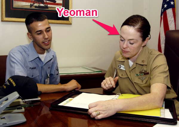 navy yeoman at work