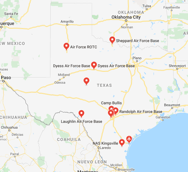 air force bases in texas
