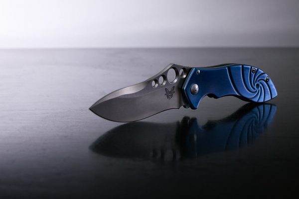 Custom Blue Annodized Benchmade 635 Mini-Skirmish (Neil Blackwoo