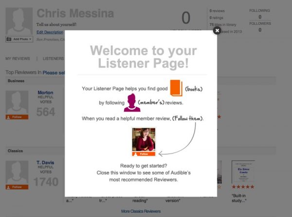 Audible Listener Page