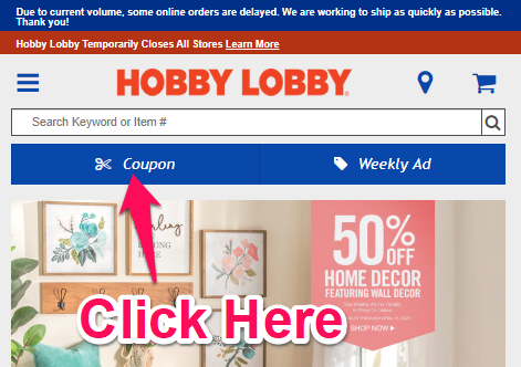 hobby lobby coupon code