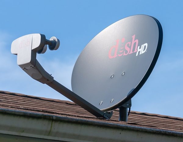 Dish Network HD satellite dish (DISH 1000+) with a western arc LNB.