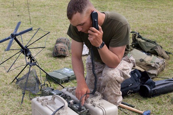 MOS 0621 Radio Operator during communication exercise