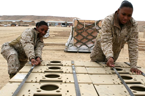 Marines from 2nd Maintenance Battalion Securing Equipment