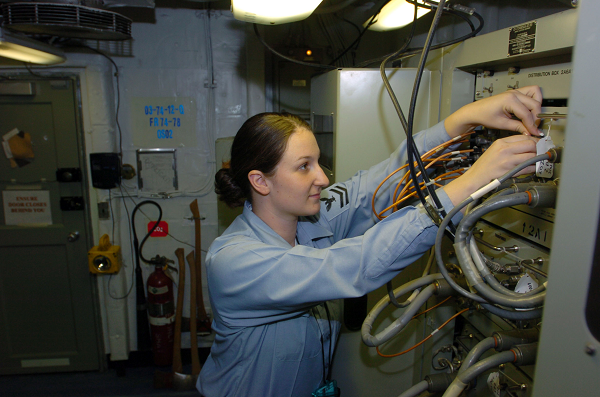 Navy CTT Inspects a Power Supply Unit 