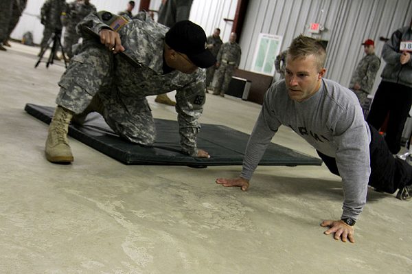 Soldier doing Army Push Ups during a Fitness Test