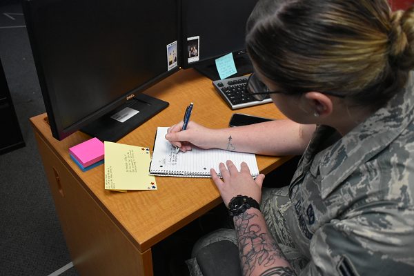 Airman writes boot camp letters to recruits at Lackland AFB