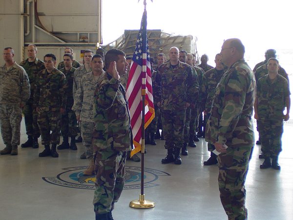 performing a reenlistment ceremony active duty