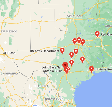 army bases in texas
