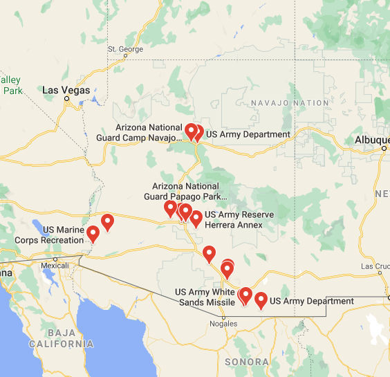 military bases in arizona
