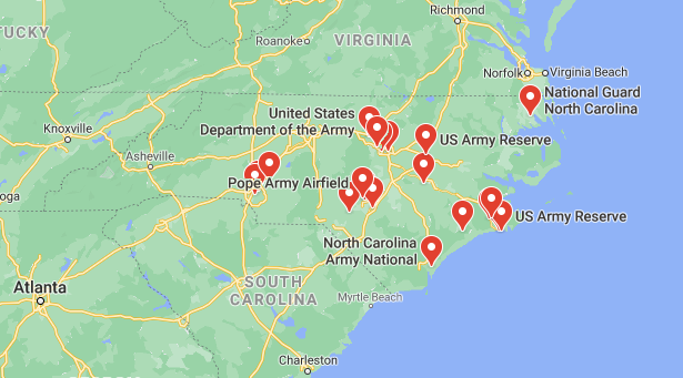 military bases in north carolina