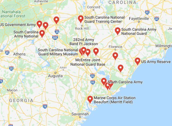 military bases in south carolina