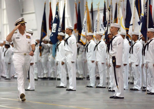 navy sailors at boot camp graduation