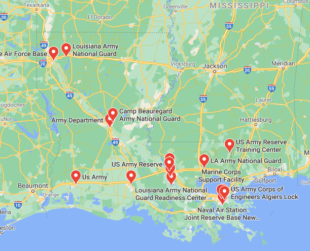 military bases in Louisiana