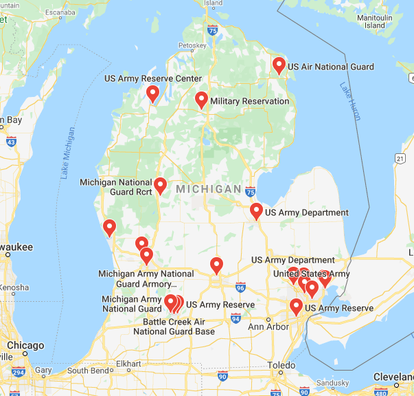 military bases in michigan