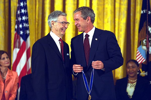 Mr Rogers receives the Presidential Medal of Freedom