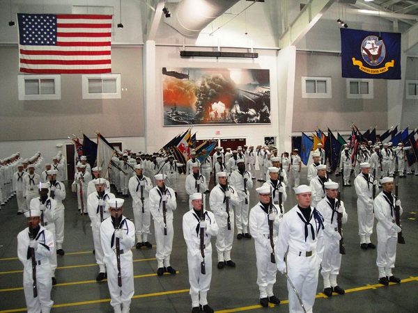 navy boot camp recruits at graduation