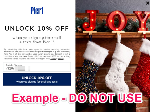 pier 1 discount code signup via text