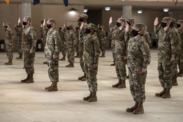 basic training graduates swear in on graduation day