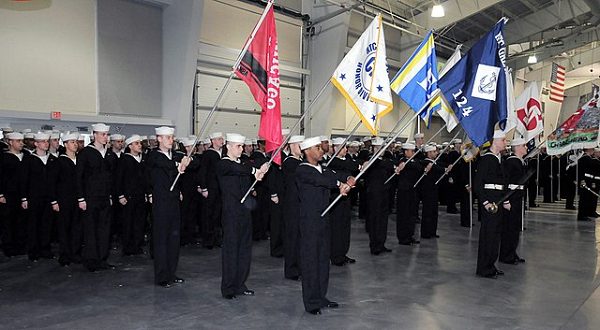 recruits participate in a graduation ceremony