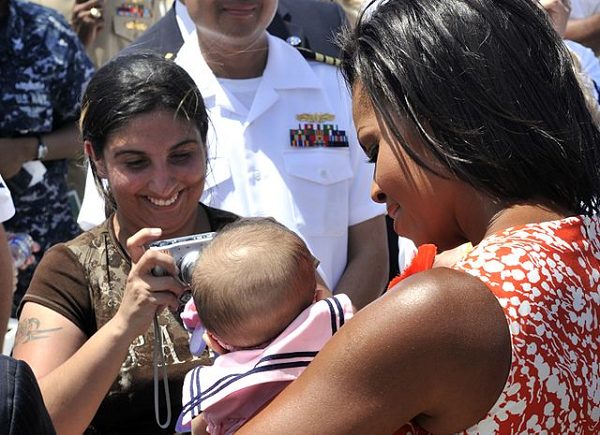 Michelle Obama meets with military families