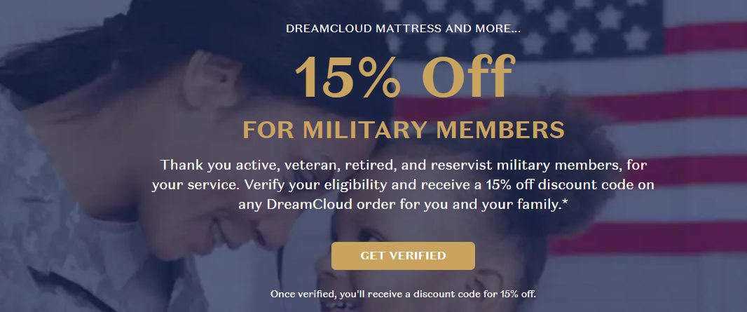 DreamCloud mattress military discount 