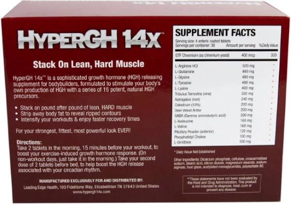 hypergh 14x ingredients label