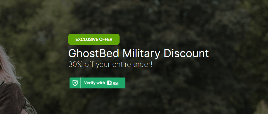 ghostbed mattress military discount ID.me