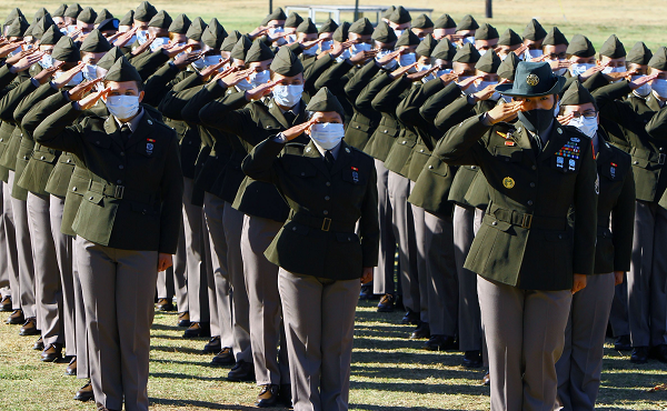 first BCT battery to graduate wearing the new Army Green Service Uniform