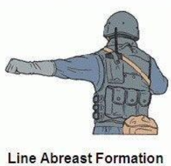 line abreast formation hand signal