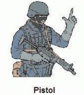 pistol hand signal