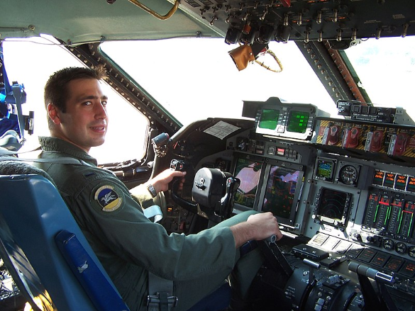 air force pilot in cockpit
