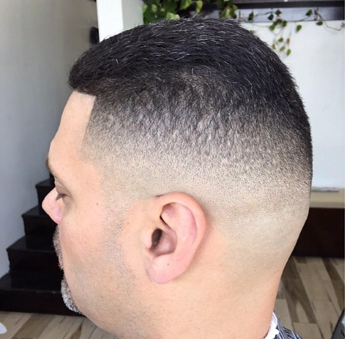 brush cut with fade military haircut