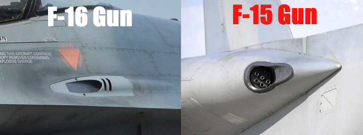 f16 vs f15 weapons differences