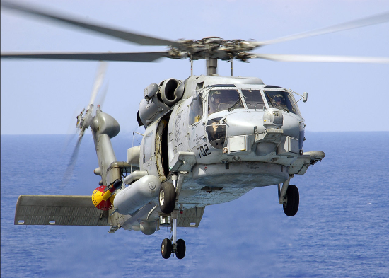 MH-60R Seahawk is a type of military helicopter used by the US Navy