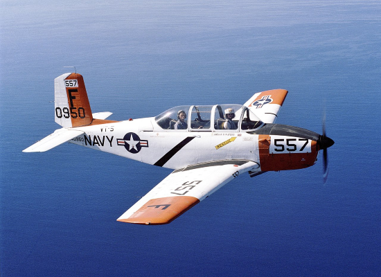 T-34 Mentor Aircraft is a trainer aircraft used by the navy