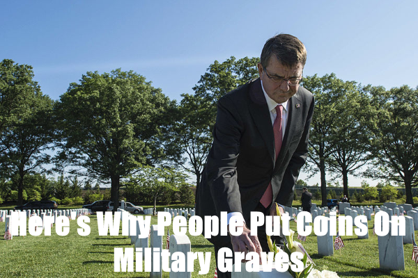 coins on military graves