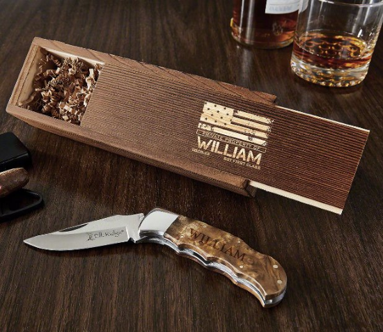 engraved pocket knife retirement gift for military