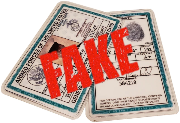 how to spot a fake military id