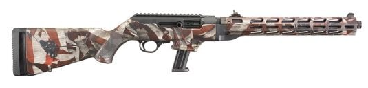 Ruger PC Carbine 9mm Rifle, Fluted Threaded, American Flag Cerakote