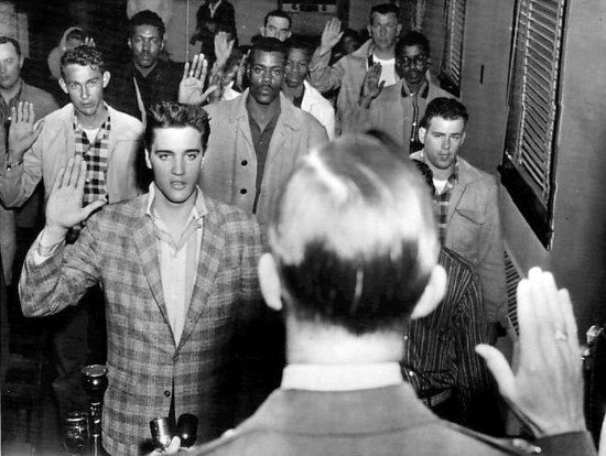 elvis swearing into the army in 1958