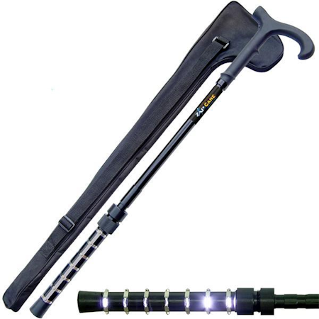 ZAP Rechargeable LED Stun Gun Walking Cane 1M