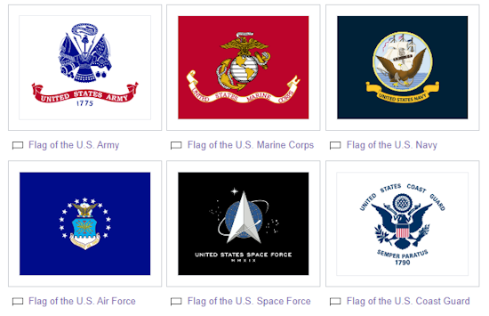 order of military flags left to right