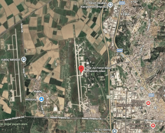 Izmir Air Station location in Turkey